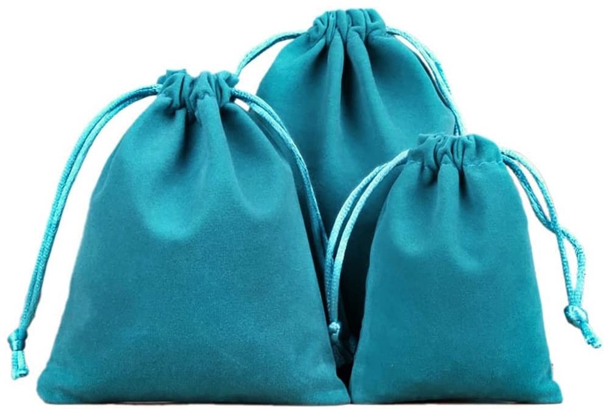Cosensi- Fluwelen Zakjes 12 Stuks - Sieradenzakjes - Trekkoord Zakjes - Geschenkzakjes - Opbergtas - 5 x 7 cm - 21 Patronen - Sieradenzakje