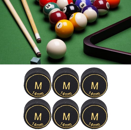 Dailygoody - Billiard Cue Tips - 14mm Vervangtips - Duurzaam en Kwalitatief - Voor Biljart en Snooker - Perfecte Grip en Controle - Geschikt voor Bilj.. van Merkloos — afbeelding 4