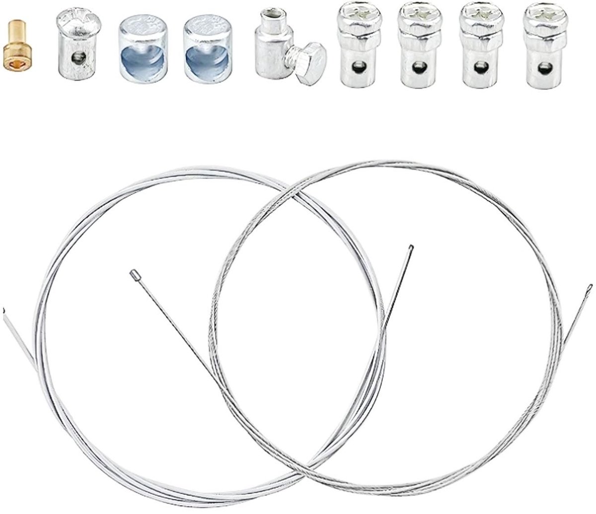 Cosensi- Reparatieset Universeel - Koppelings-/Remkabel - 2 x Gaskabel 2 m - Inclusief Kabelbinder - Hoogwaardig Staal - Duurzaam en Slijtvast - Kabelset