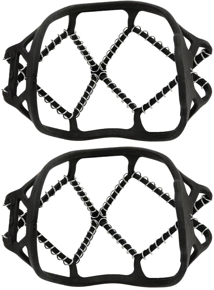 Cosensi- Stijgijzers met spikes - Antislip schoenen voor ijs/sneeuw - Elastische tractie schoenplaatjes - Roestvrij staal - Slijtvaste siliconen - Geschikt voor outdoor gebruik - Ijsgrepen