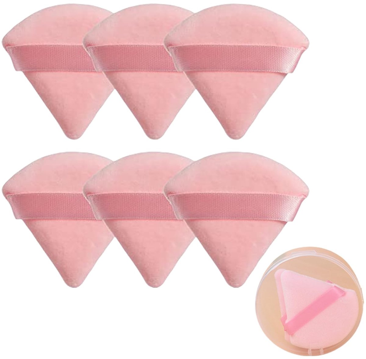 Cosensi- Make-up Spons Vingertopgrootte - Set van 6 - Zacht - Herbruikbaar - Wasbaar - Perfect voor Nauwkeurig Aanbrengen - Make-up Pads