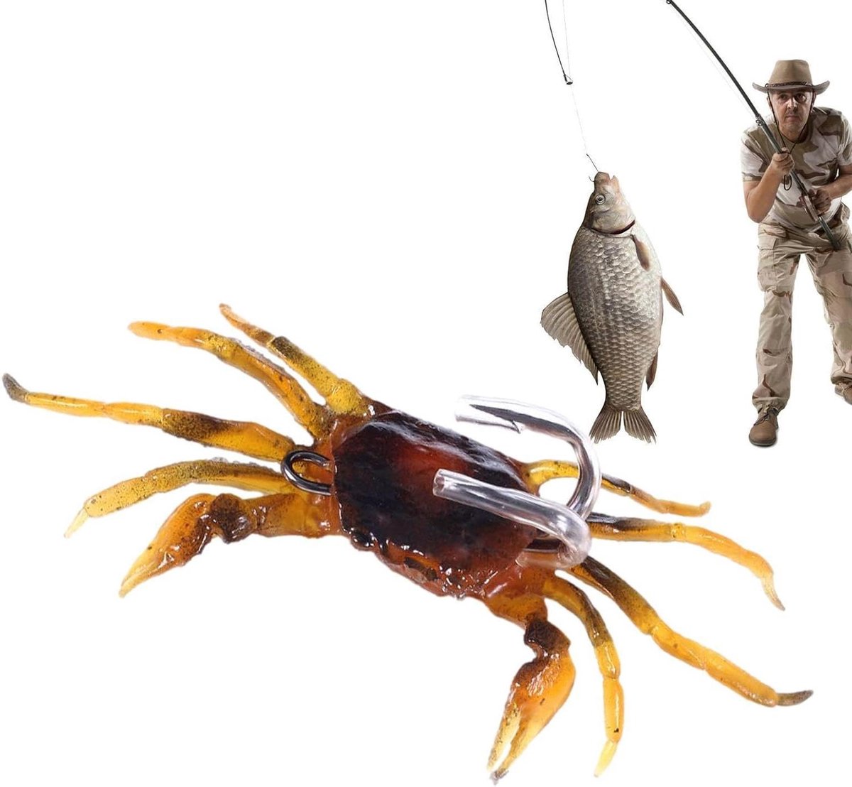 Krab Aas - Zacht Kunstaas - Vissen Vangen - Realistische Beweging - 11 cm - Grijs