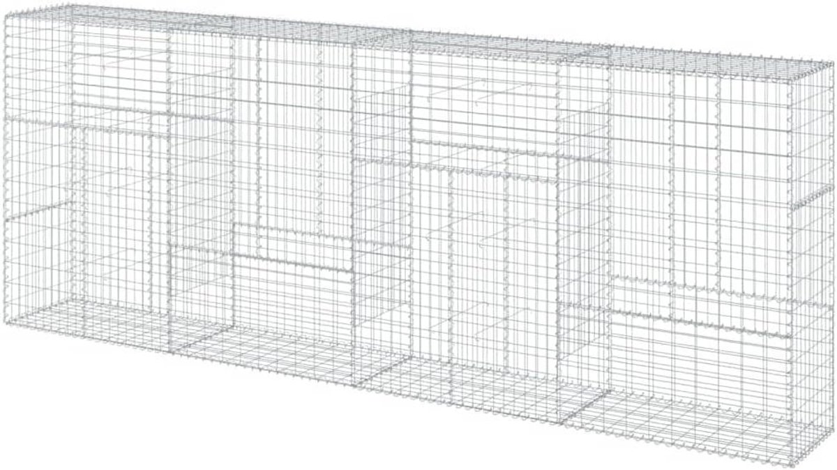 Gabionen Set - Stenen Mand - Tuin Decoratie - Eenvoudige Montage - 400x50x150cm - Zilver