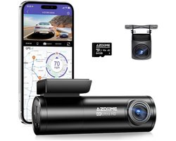 AZDome M300S 2CH 4K Wifi Gps dashcam voor auto - 4K + Full HD resolutie - Night vision - Parkeerbeveiliging - 64gb Micro SD kaart - 170 + 140 graden kijkhoek - Nachtzicht