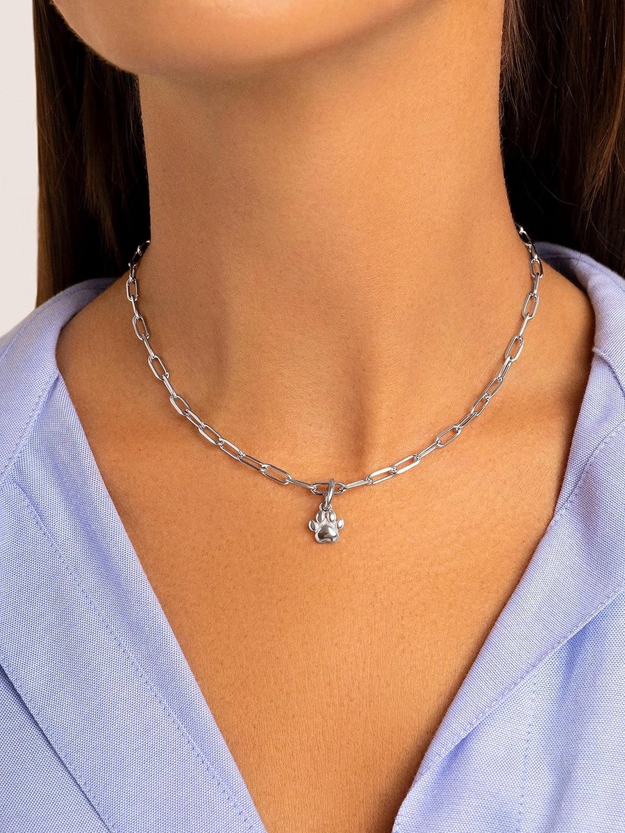 Hondenpoot hanger in 925 sterling zilver met 18 karaats goud of rhodium
