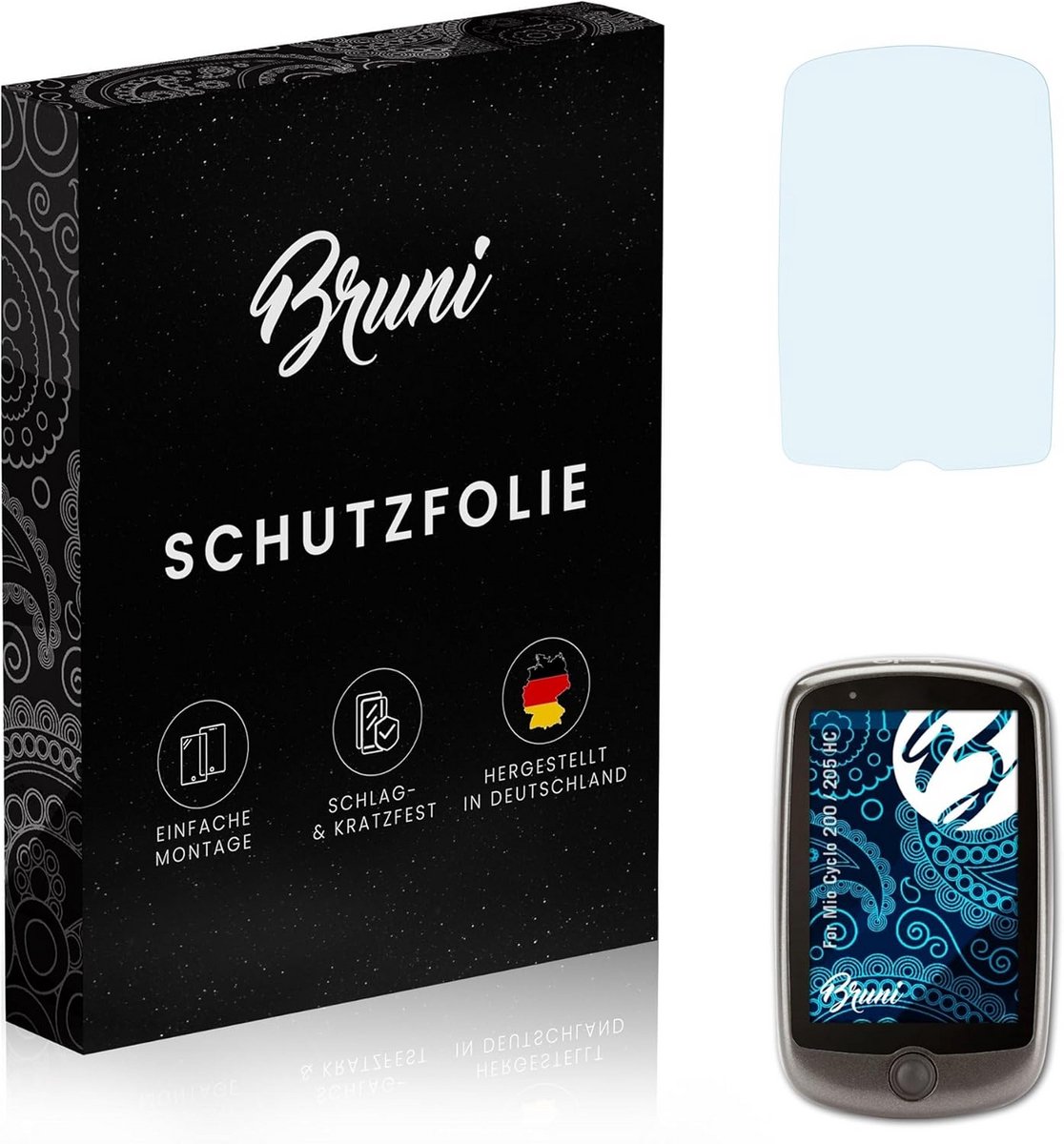 Bruni Protective film compatible with Mio Cyclo 200/205 HC Foil, ready Screen Film (2X)