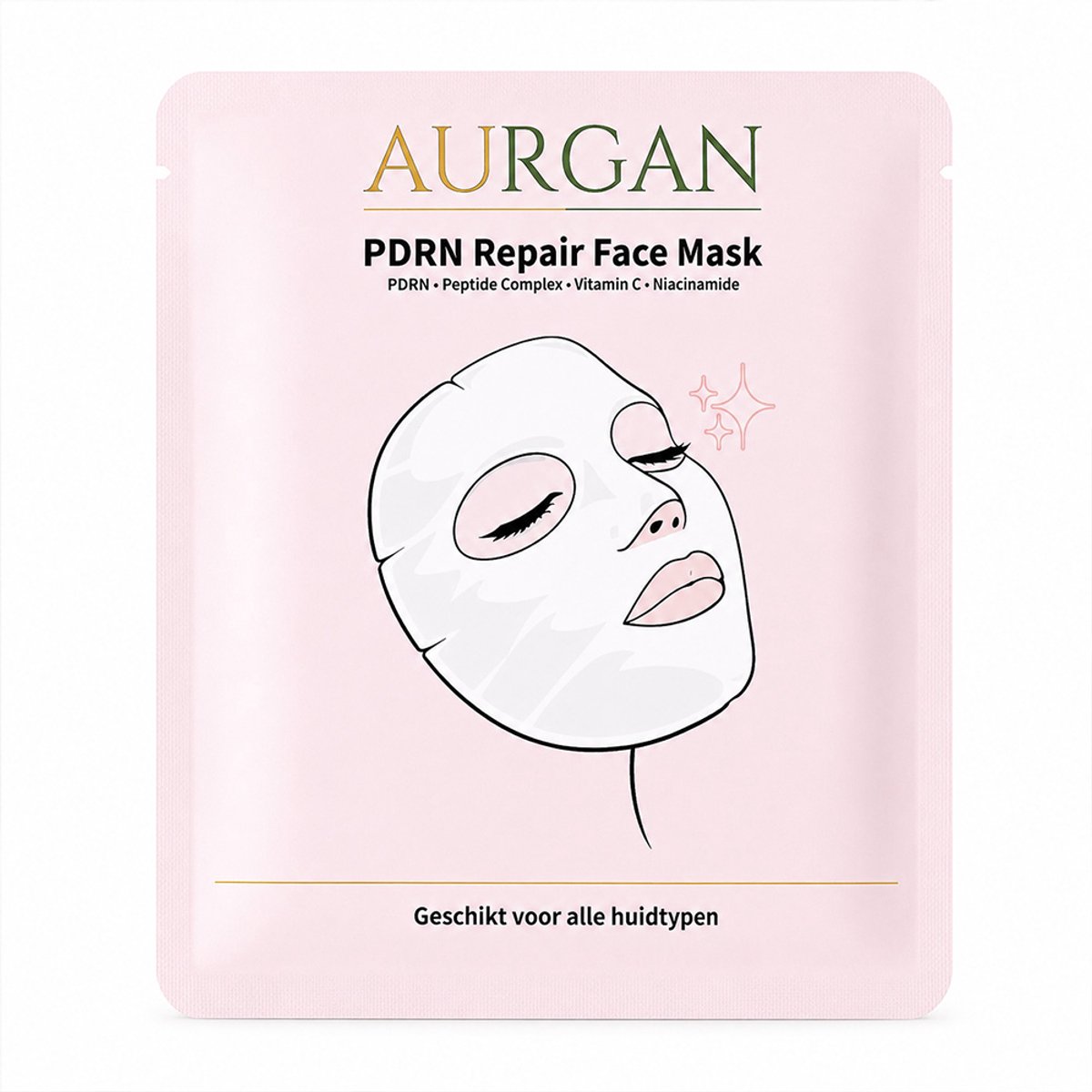 Aurgan PDRN Repair Face Mask - Sheet mask PDRN peptide complex Vitamine C & Niacinamide - Gezichtsmasker