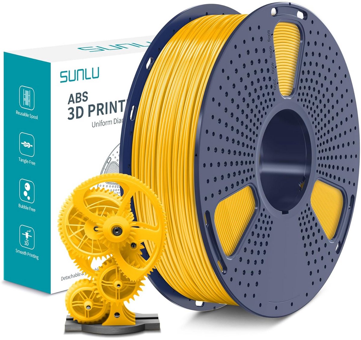 ABS Filament 1.75mm Geel - Hittebestendig & Sterk 3D Printer Materiaal (1 kg)
