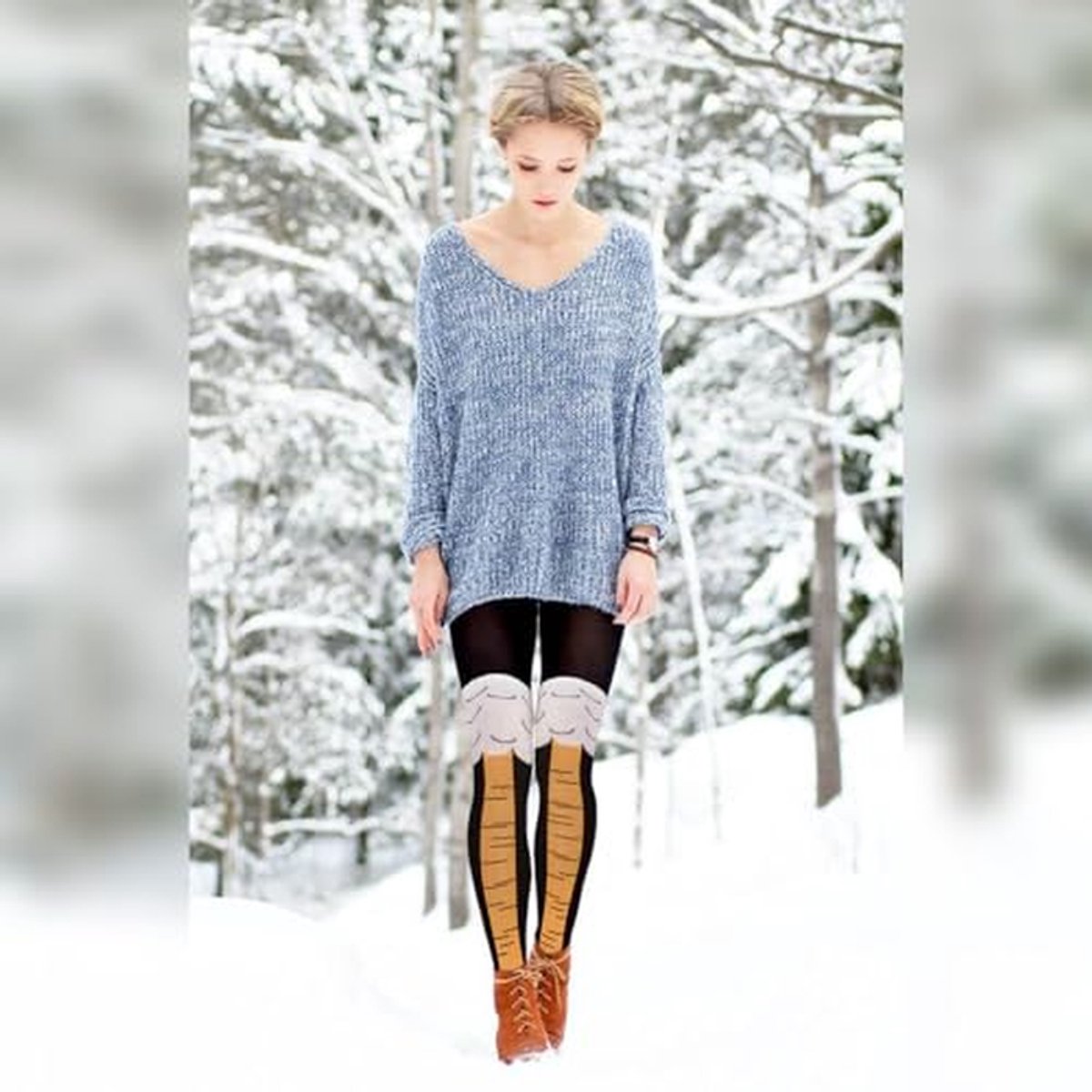 Kippenpootsokken - Overknee Kousen voor Winter - Cartoon Design - Eenheidsmaat — cadeau in Mode & Accessoires - foto 3
