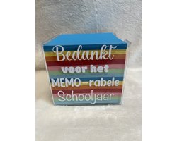 memoblok juf meester cadeau | juf meester bedankje | einde schooljaar
