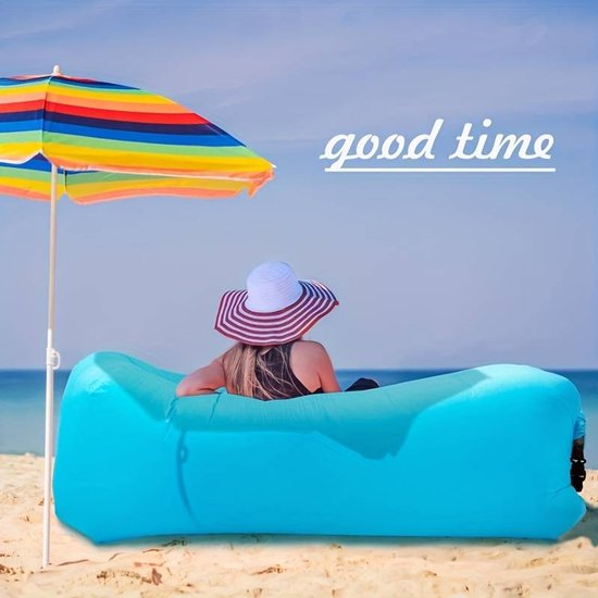 4 stuks Opblaasbare Lounger Luchtbank - Draagbare Outdoor Camping Luie Bank, Water/Strand/Gras/Park Luchtbed/Slaapzak Muziekfestival Opblaasbare Bank, Rechthoekige Vorm, Capaciteit voor Één Persoon, Inclusief Opbergtas, Draagbaar Festival Bed — afbeelding 5