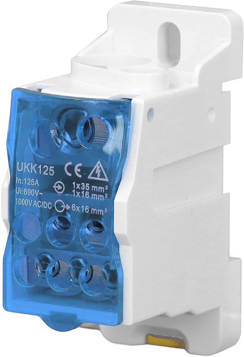 Dailygoods - DIN-Rail Aansluitblok voor Elektrische Bedrading 125A 690V