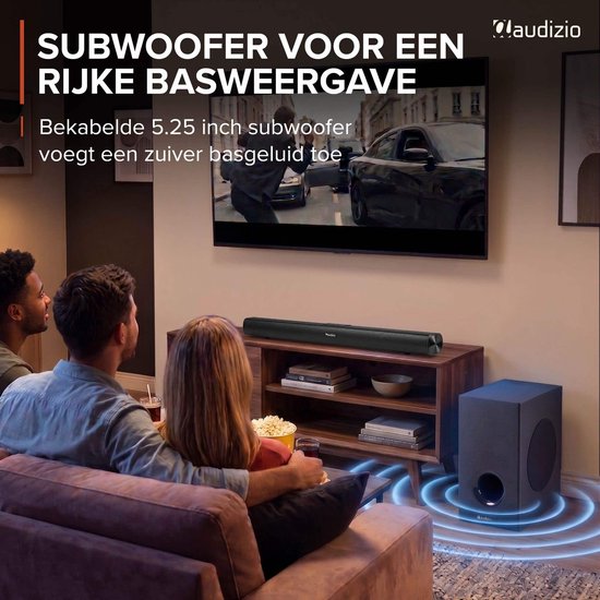 Soundbar - Audizio SB82S - HDMI-ARC - Bluetooth - Optisch - Soundbar met subwoofer - 120 Watt — afbeelding 4