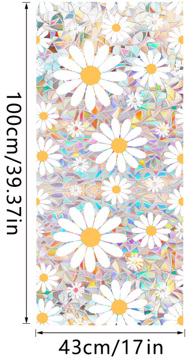 3D Regenboog Raamfolie- Anti-Inkijk - Isolerend & Zonwerend - 43x100cm – Statisch - Prisma Bejuweled EffectXCBL013