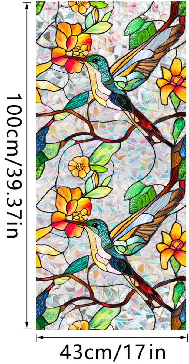 3D Regenboog Raamfolie- Anti-Inkijk - Isolerend & Zonwerend - 43x100cm – Statisch - Prisma Bejuweled EffectXCBL049