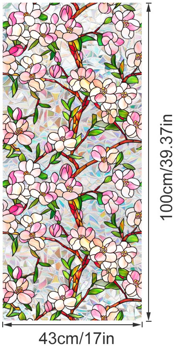 3D Regenboog Raamfolie- Anti-Inkijk - Isolerend & Zonwerend - 43x100cm – Statisch - Prisma Bejuweled EffectXCBL152