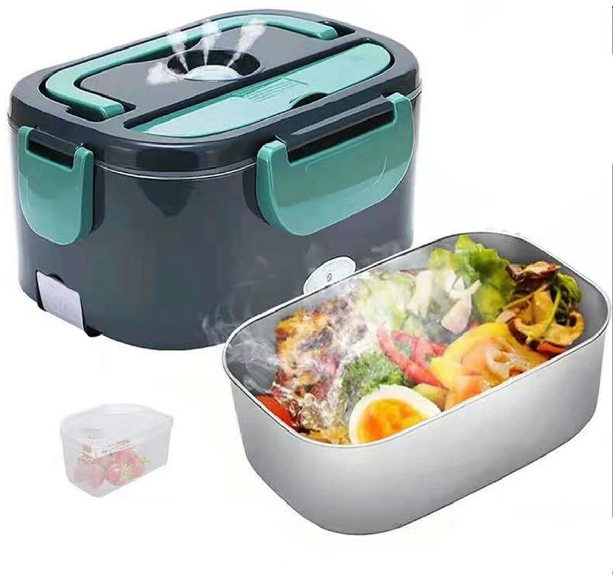 Elektrische lunchbox - uJOY - Snelle verwarmingstechnologie - Warmhoudfunctie - Ideaal voor onderweg - Afneembare RVS binnenbak -