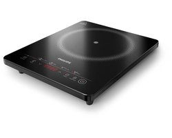 Philips Inductiekookplaat 3000-serie HD5830/90 – Losse & Draagbare Inductie Kookplaat 1 Pits – 2000W met Boostfunctie – 8 Standen & 4 Kookprogramma's – Timer & Kinderslot – Keramisch Glas – Zwart