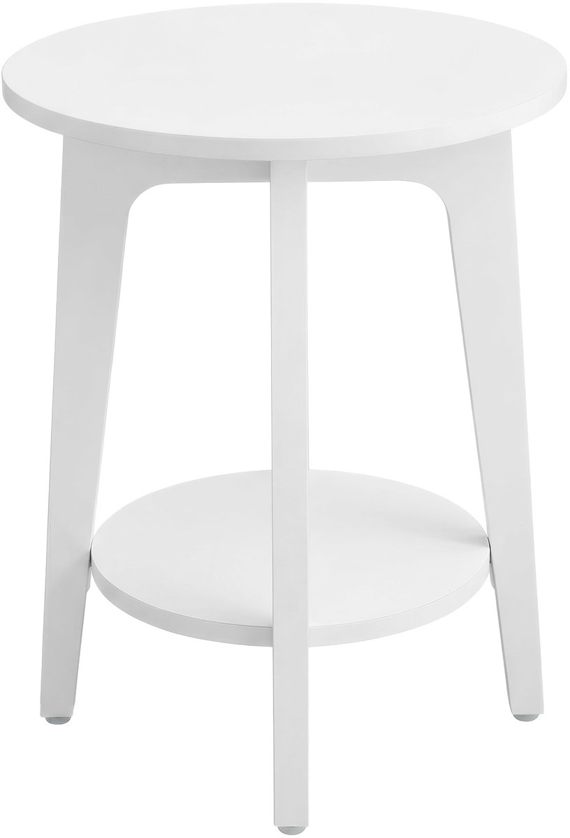 VASAGLE - Bijzettafel - Bijzettafeltjes Woonkamer - Bijzettafel Rond - Met Onderste Plank - Compact Formaat - Modern Design