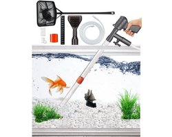 Aquariumgrindreiniger - Sifon aquariumstofzuiger voor het opzuigen van vuil - Aquariumvisnetkit voor het reinigen van aquariumgrind en -zand