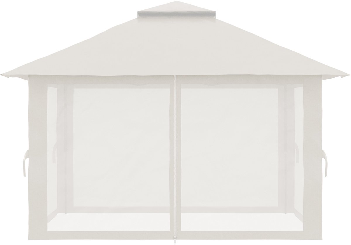 Wit Opvouwbaar Prieel-Waterdicht UV-Bestendig-Hoogte Verstelbaar-Tuin 4x4m