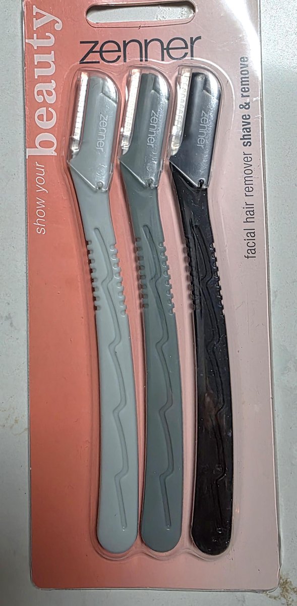 Zenner Facial Hair Remover - 3 mesjes - Wenkbrauwscheermesjes - blauw zwart - wenkbrauw shaper epileermesje