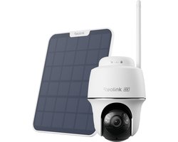 Reolink 4K Beveiligingscamera draadloos buiten op batterij mit Solarpanel, Detectie persoon/voertuig/dieren, Pan-en kantelfunctie, Nachtzicht in kleur – Argus PT Ultra met Zonnepaneel