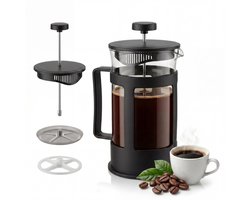 French Press Koffiezetapparaat - Herbruikbaar RVS Filter - Voor Koffie én Thee - Cafetière - Koffiezetter - Koffiemaker - Koffiemachines - Espresso Maker - 600 ml - Vaderdag Cadeau voor Papa - Cadeaus voor Hem - Zwart - Löwenthal