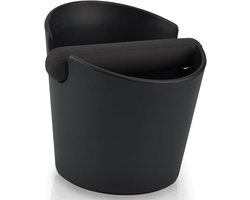 Zwarte ABS Koffietamper 12,2 cm met afneembare klopper en antislip basis