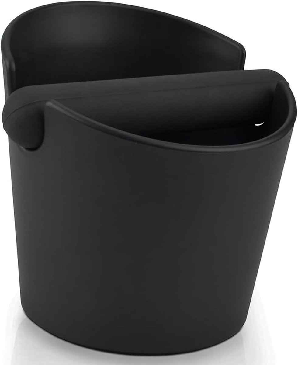 Zwarte ABS Koffietamper 12,2 cm met afneembare klopper en antislip basis