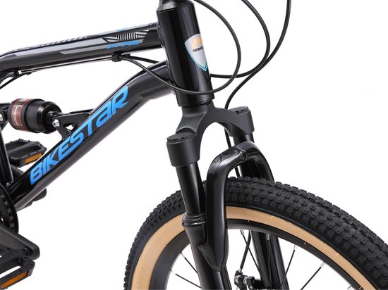Bikestar Alu MTB Fully, 7 speed, 20 inch, groen van Bikestar — afbeelding 3