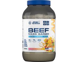 Beef Mass Gainer Tropical Vibes – 3.13 kg – Applied Nutrition – Hoogwaardige Spiermassa Gainer – 42g Eiwit per Portie – Lactosevrij - Weight Gainer