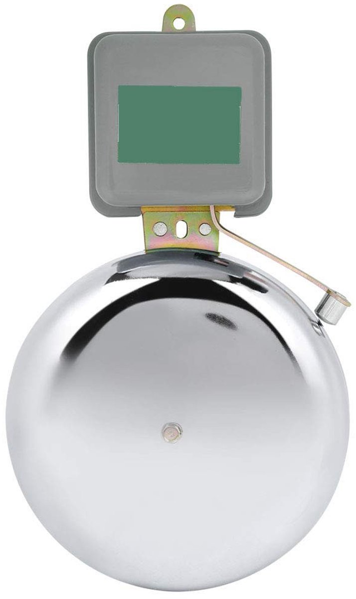 Dailygoods - Dailygoody - Roestvrij Staal Elektrisch Klok - Analoge School Klok - Niet Vonken - 150 mm - Hoge Geluidskwaliteit - Geschikt voor Binnenshuis en Buite