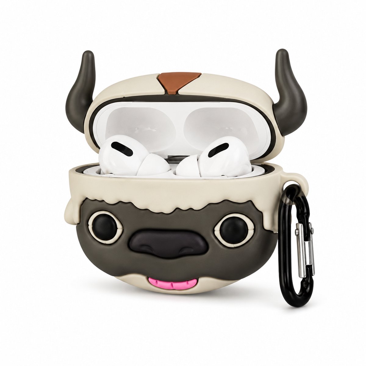 Schattige Bizon ''Avatar Appa Style'' AirPods Pro 2 Case – Beschermhoes met Lief Design en Anti-val Bescherming