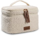 LUVION® Luxe Teddystof Borstvoeding Kolftas – Geïsoleerde Moedermelk Koeltas met Koelelement – Flessentas voor Onderweg - Moedermelk tot 12 uur Koel - Wit