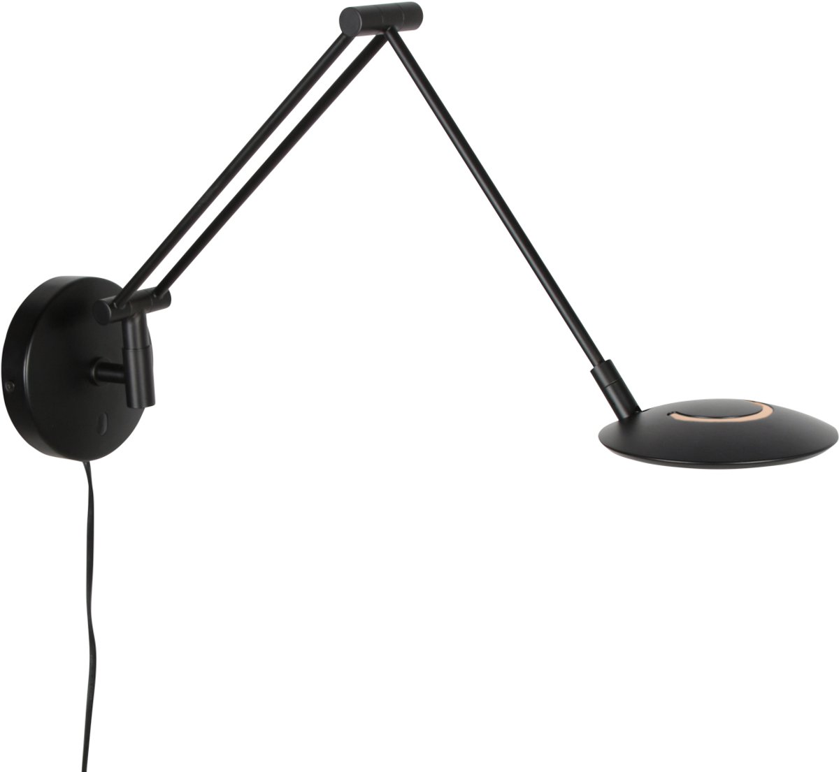 Steinhauer Exclusive - wandlamp - Zenith2 - zwart - kunststof metaal - bedlampje - LED - 4392ZW