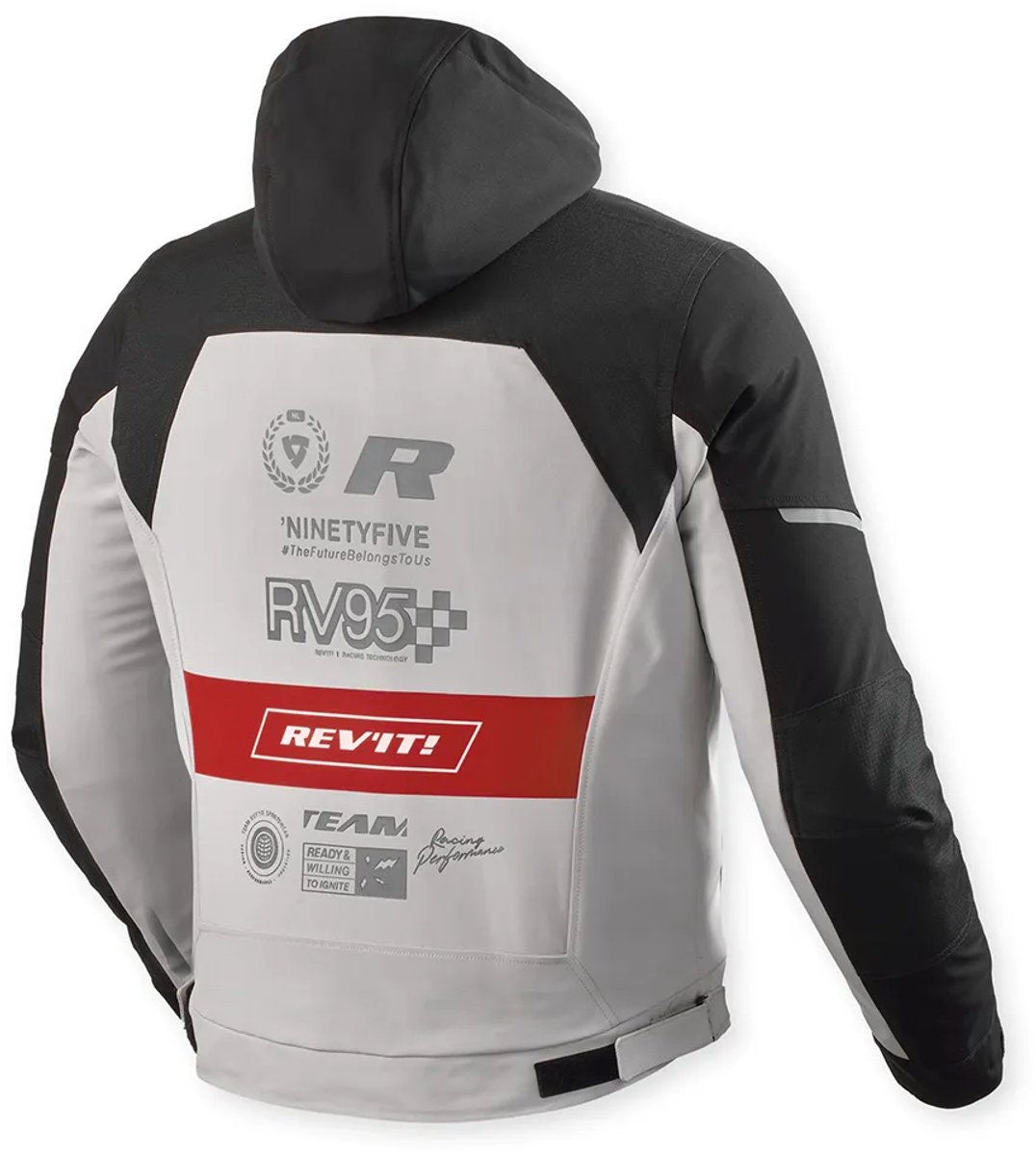 REV’IT! Haste H2O Zwart Rood Motorjas - Maat XL - Jas – foto 2