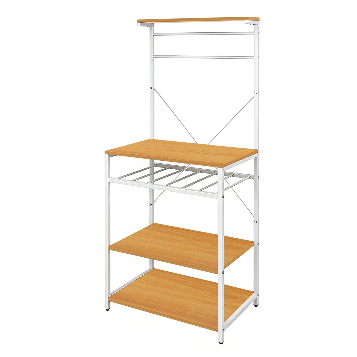 PIPIPOXER-keukenrek-staande keukenkast- Met 8 haken-industrieel-59 x 40 x 143 cm,Walnootkleur
