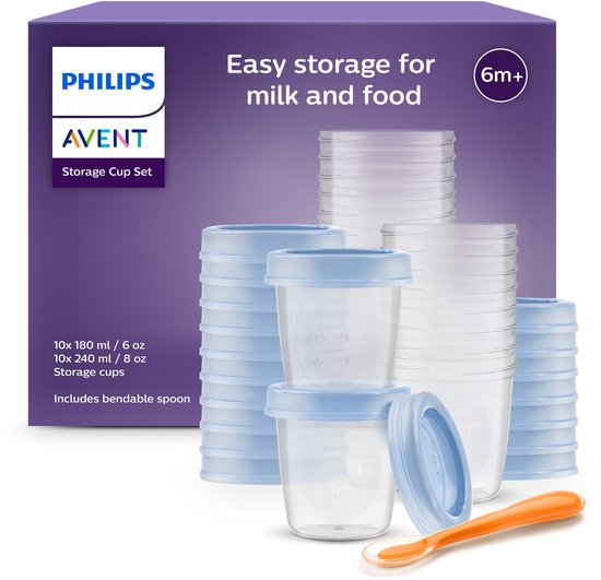 Philips Avent Bewaarbekers voor babyvoeding - 180 ml en 240 ml - 20 Stuks - SCF721/20