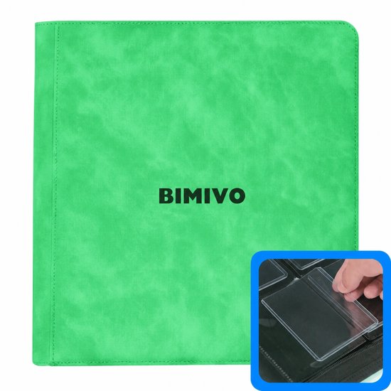 Bimivo Toploader Binder - Geschikt voor 252 kaarten - 9 Pocket Toploader Map - Premium - Groen