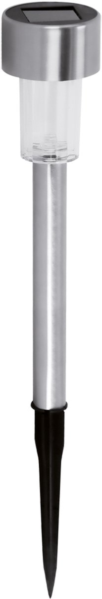 Strühm Prosto LED Solar Tuinlamp – Chroom – Koel Wit Licht– LED Priklamp voor Buiten
