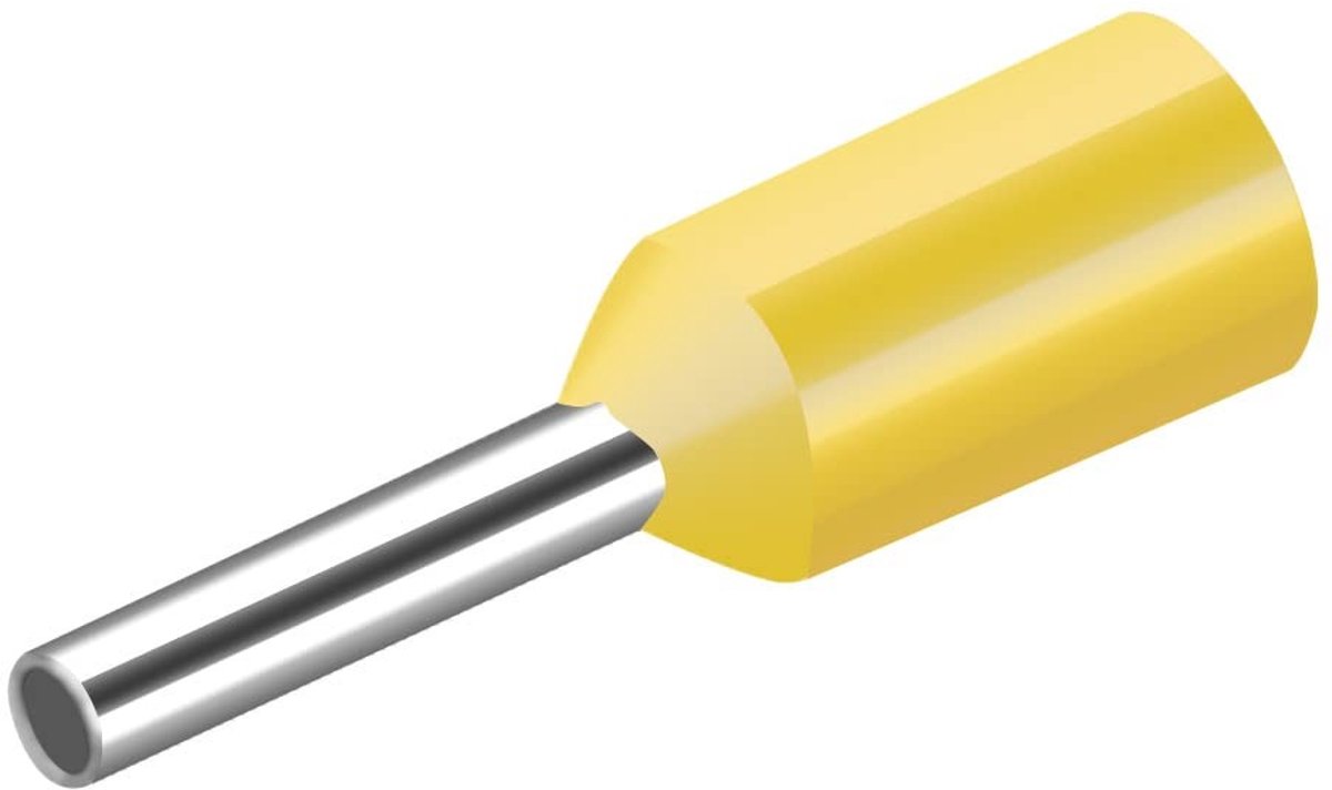 Dailygoods - Dailygoody - Crimp Connector - Hulpstuk voor Elektriciteit - Geïsoleerd - Geel - Draadverbinding - Geschikt voor 22 - 1000 Stuks