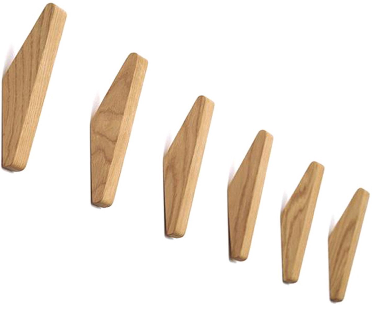 VHV - Wandhaken Hout - 6 Stuks Vintage Kledinghaken met 5 kg Draagvermogen - Multifunctionele Haken voor Sleutels en Jassen