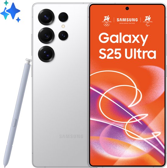Samsung Galaxy S25 Ultra 5G smartphone 512GB Titanium White, 6.9″ scherm, AI functies, 50MP camera, Snapdragon 8 Elite