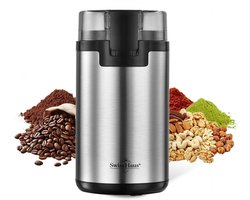 Swiss Haus® CG2220 Elektrische Koffiemolen - 200W – RVS Grinder voor Koffiebonen & Specerijen – 80g Capaciteit – One Touch Bediening – Veiligheidsvergrendeling – RVS