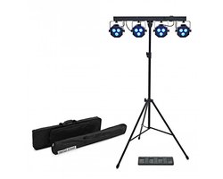 E-Lektron Power Bar - LED par lichtset - Met draadloze voetcontroller - Inclusief statief en draagtassen