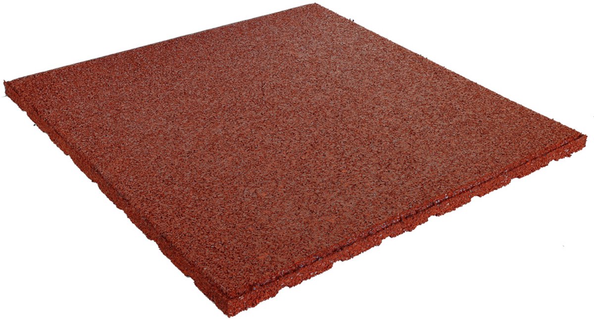 Rubber Tegel 20mm - 50x50 cm - Rood
