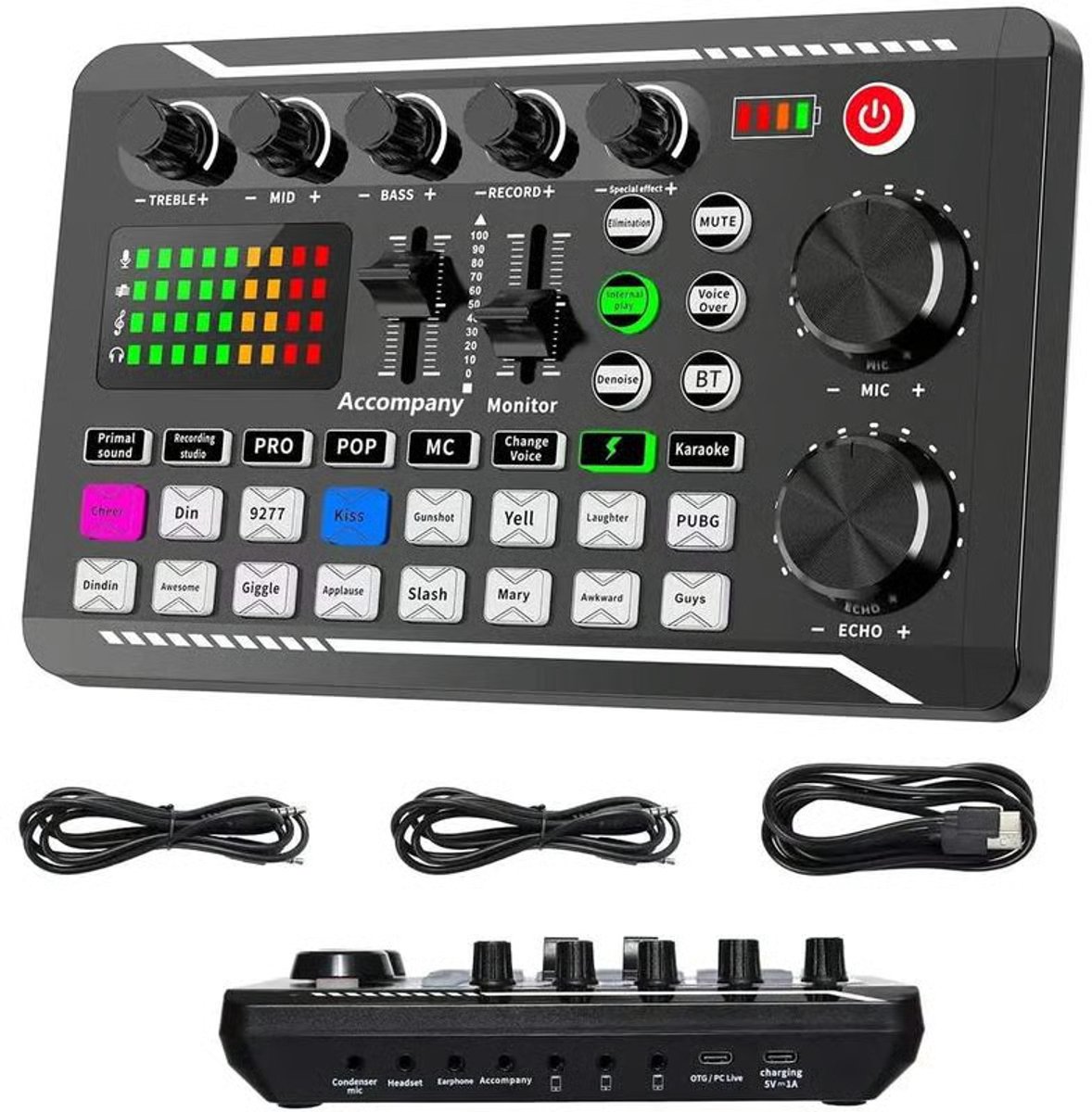 Vyzio - Live Geluidskaart & Audio-interface – Professioneel Mengpaneel met DJ Mixer Effecten en Stemwisselaar – Voor Live Streaming, Podcast, Gaming & PC - DJREE