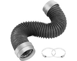 Ulisem - Droogafvoerslang - 10 cm doorsnede x 91 cm lengte - 6 lagen flexibel aluminium - Inclusief rubberen afdichtingen en klemmen - Hittebestendig tot 100°C - Universele pasvorm voor nauwe ruimtes