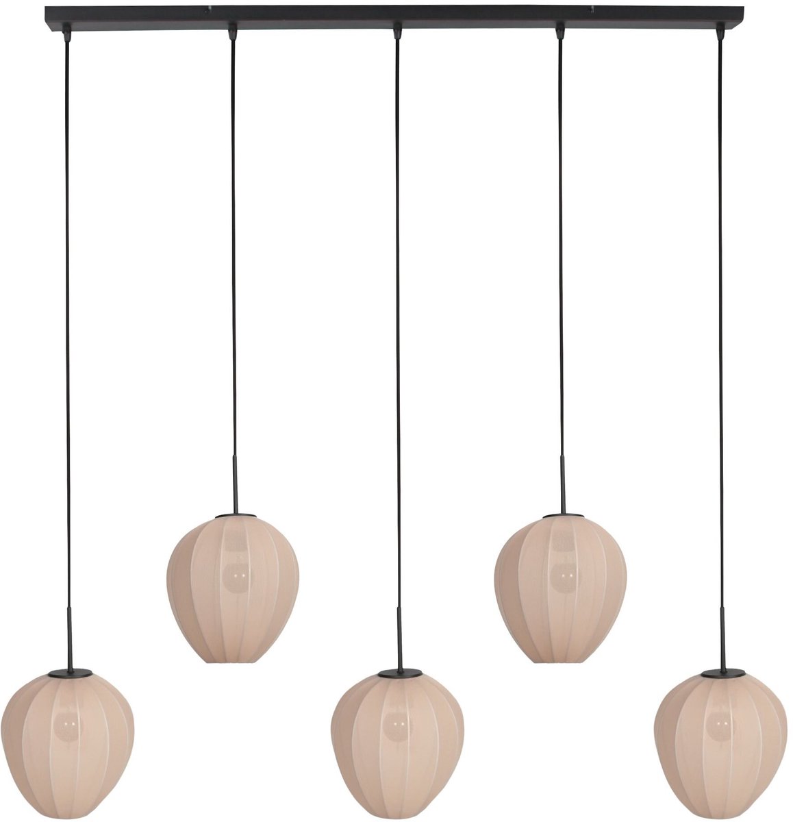 Mexlite - Hanglamp - HaloSwap - Naturel Zwart - Bamboe - Grote Eettafellamp - E27 - 4527ZW
